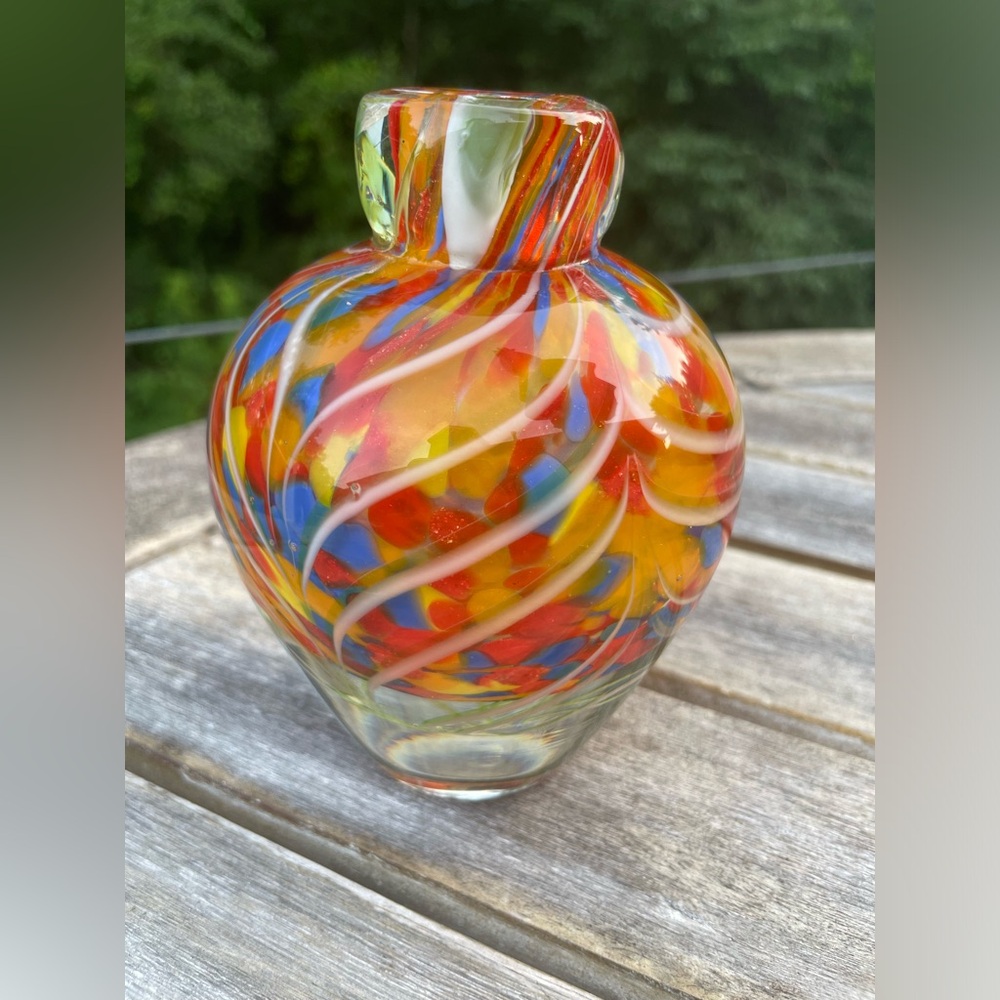 Heavy Multicolored Vase Sculpture